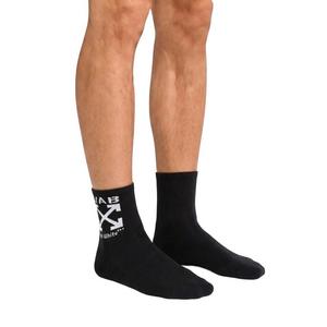 L/AB c/o Off-White Clamp Arrow Quarter Socks (3 Pairs) - Black/White - BLACK/WHITE