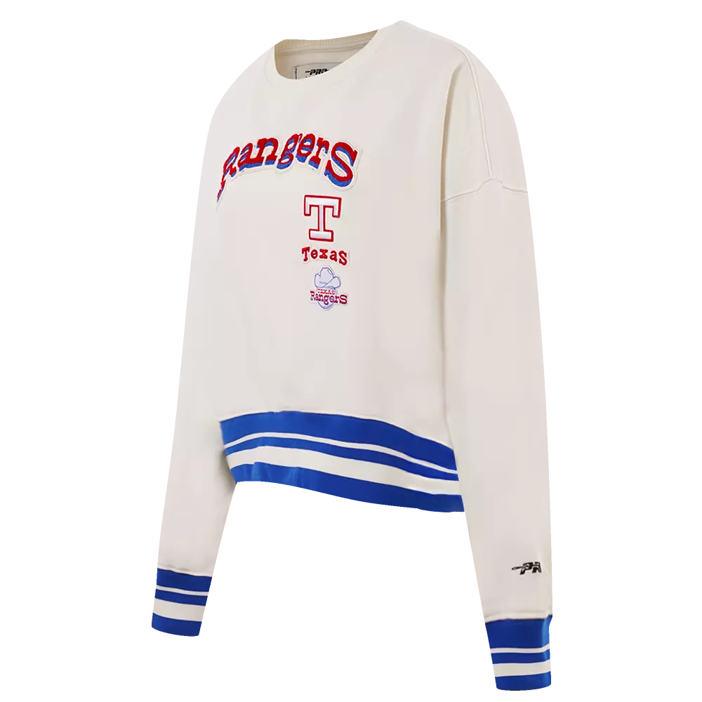 Pro Standard Women's Texas Rangers Retro Classics Crewneck - Eggshell - EGGSHELL