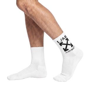 L/AB c/o Off-White Clamp Arrow Quarter Socks (3 Pairs) - White/Black - WHITE/BLACK