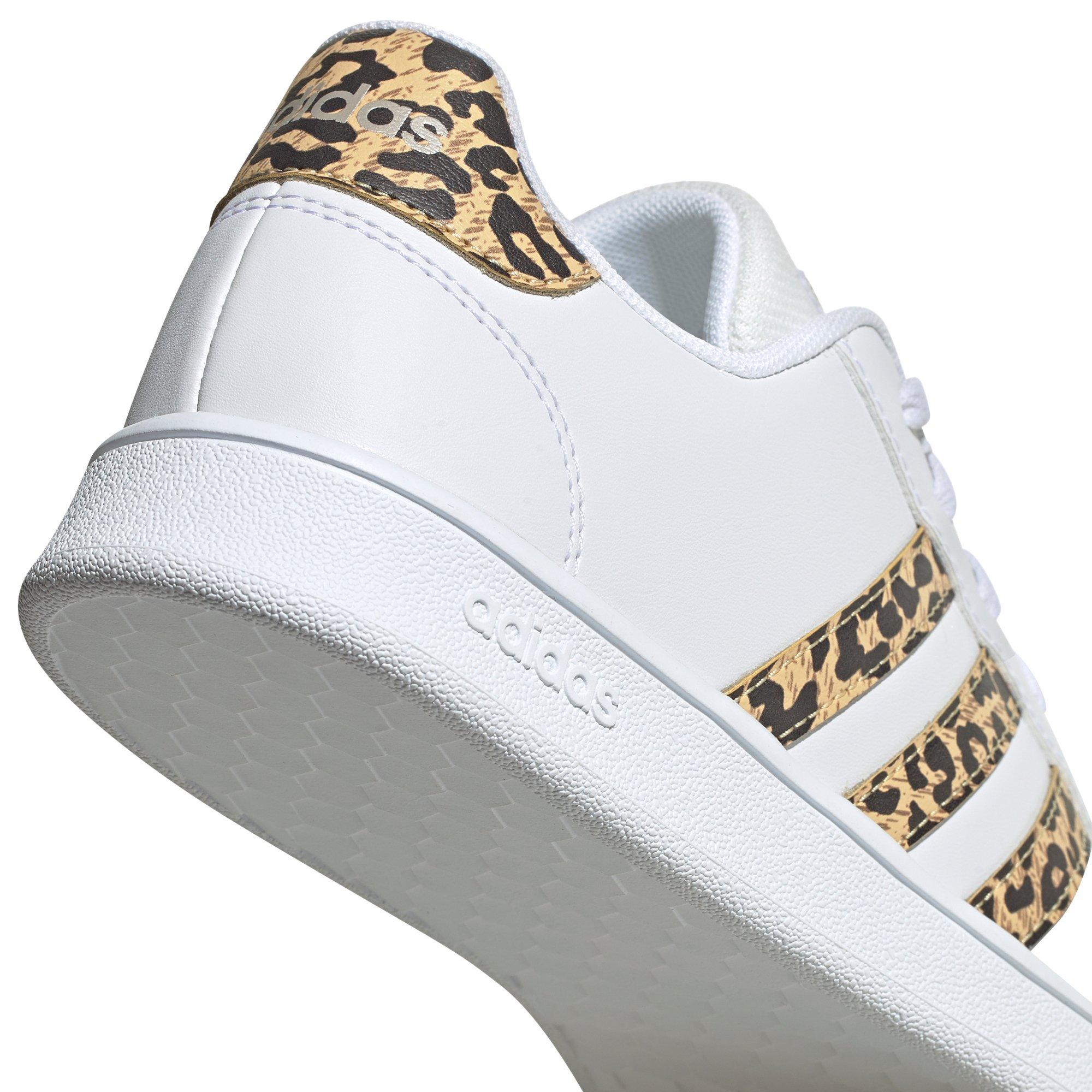 adidas grand court leopard trainers white