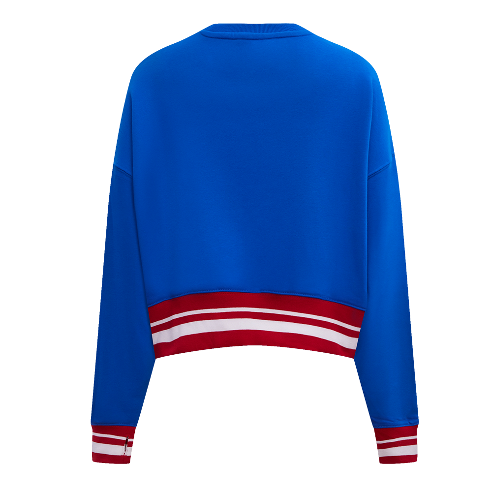 Pro Standard Women's Atlanta Braves Retro Classics Crewneck - Royal/Red - ROYAL/RED Thumbnail View 2
