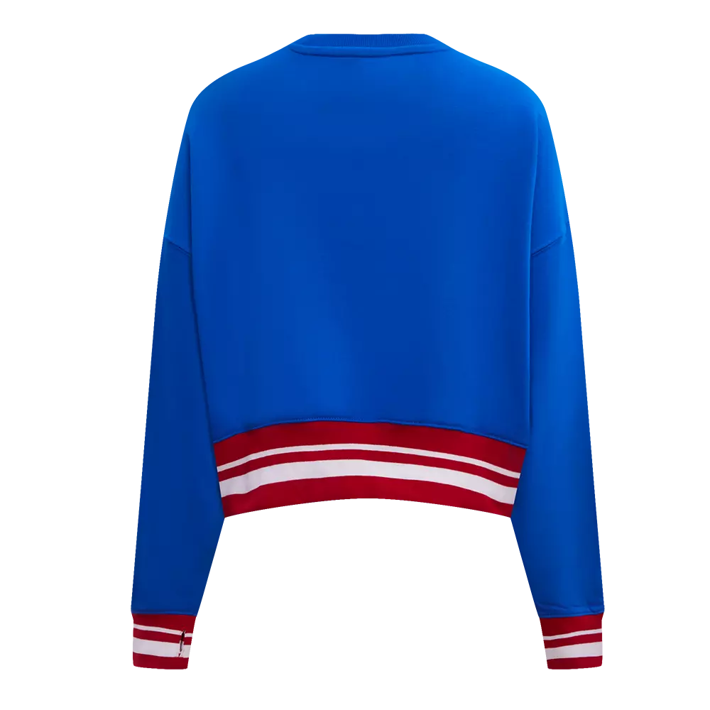 Pro Standard Women's Atlanta Braves Retro Classics Crewneck - Royal/Red - ROYAL/RED