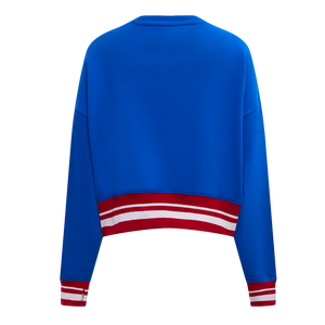 Pro Standard Women's Atlanta Braves Retro Classics Crewneck - Royal/Red