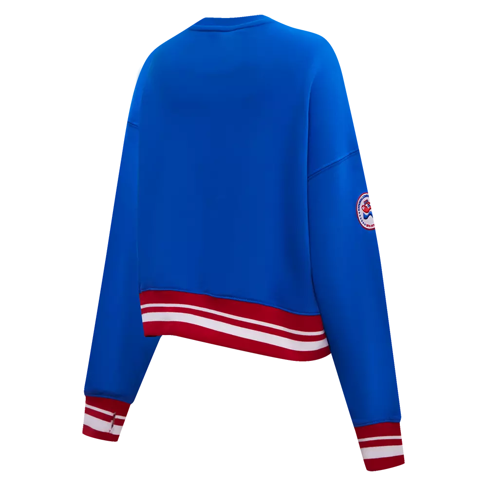 Pro Standard Women's Atlanta Braves Retro Classics Crewneck - Royal/Red - ROYAL/RED