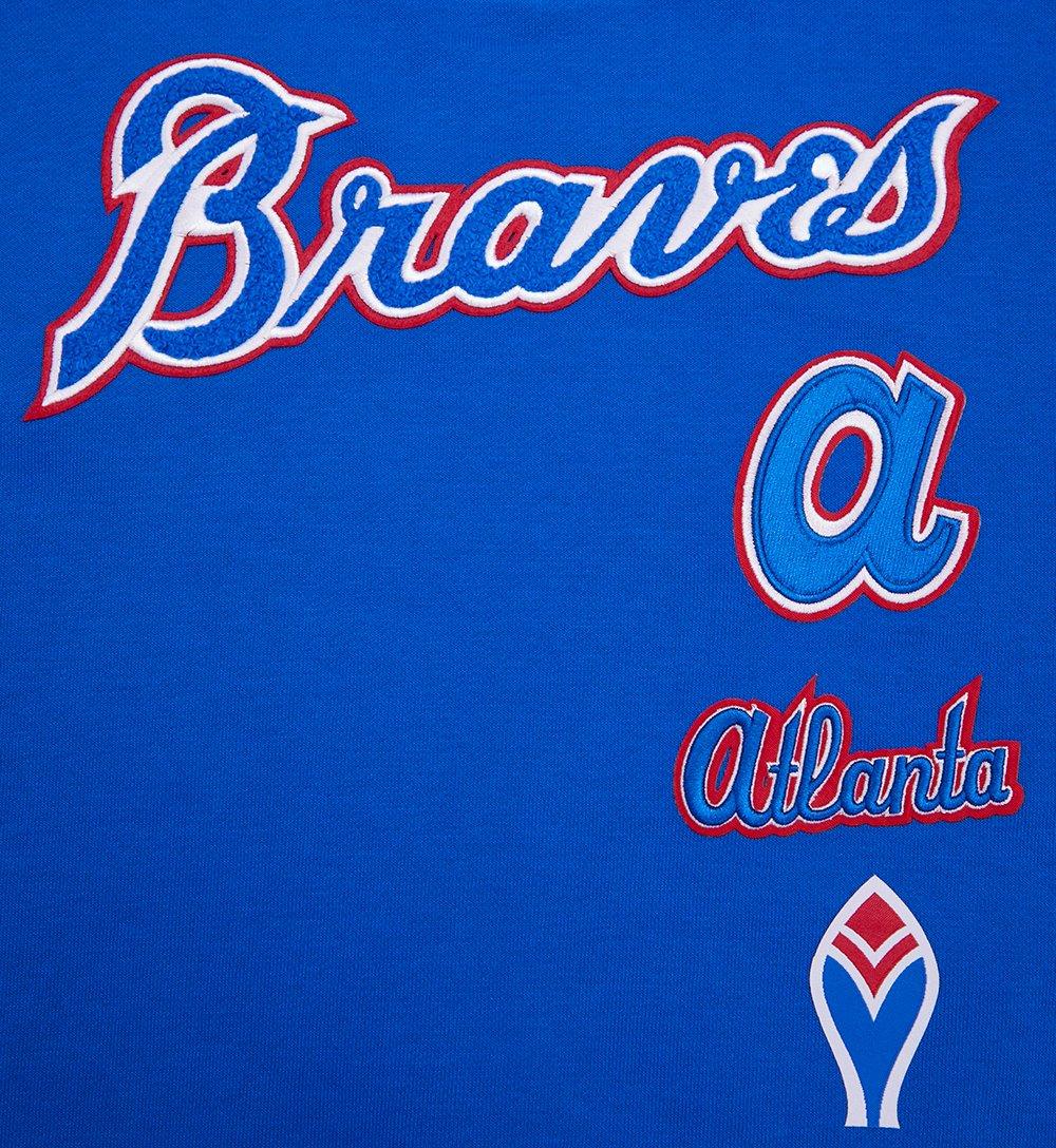 Pro Standard Women's Atlanta Braves Retro Classics Crewneck - Royal/Red - ROYAL/RED Thumbnail View 5