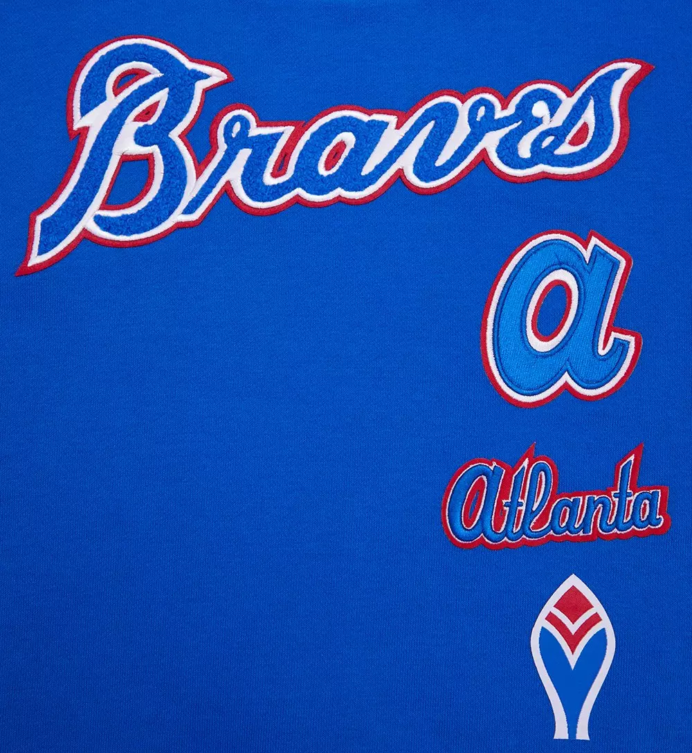 Pro Standard Women's Atlanta Braves Retro Classics Crewneck - Royal/Red - ROYAL/RED