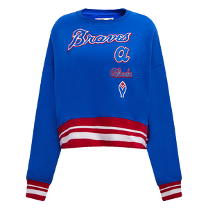 Pro Standard Women's Atlanta Braves Retro Classics Crewneck - Royal/Red