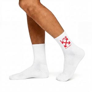 L/AB c/o Off-White Clamp Arrow Quarter Socks (3 Pairs) - White/Multi-Color - WHITE/MULTI