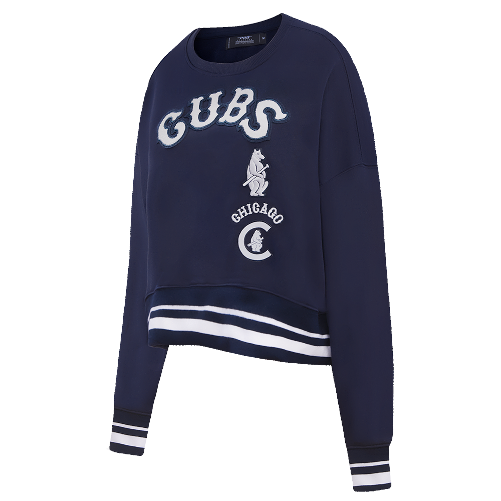 Pro Standard Women's Chicago Cubs Retro Classics Crewneck - Navy - NAVY Thumbnail View 3
