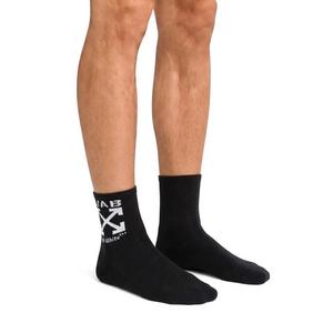L/AB c/o Off-White Clamp Arrow Quarter Socks (6 Pairs) &ndash; Black/White - BLACK/WHITE