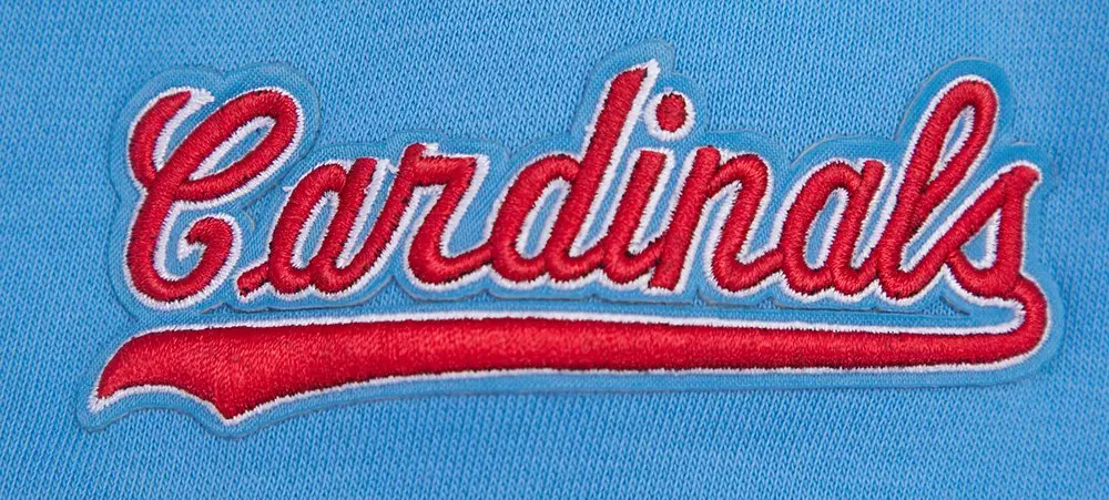 Pro Standard Women's MLB St. Louis Cardinals Retro Classic Cropped Fleece Hoodie - Blue/White - BLUE/WHITE