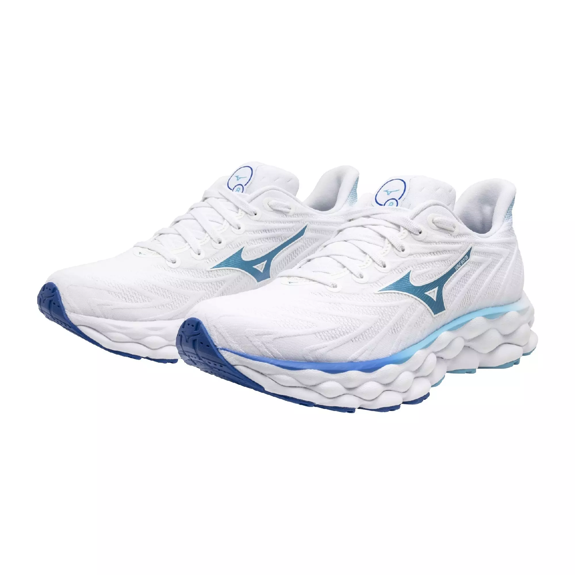 Mizuno Wave Sky 8 "White/Moroccan Blue" Women's Running Shoe - WHITE/BLUE