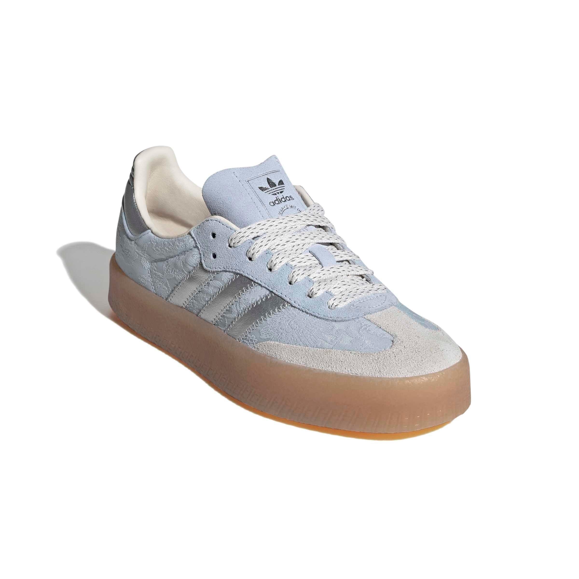 adidas Originals Sambae "Crystal Sky/Silver Metallic/Chalk Pearl" Women's Shoe - SKY/SILVER/CHALK Thumbnail View 3
