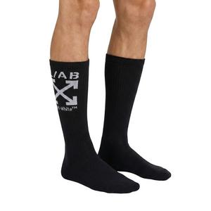 L/AB c/o Off-White Clamp Arrow Crew Socks (3 Pairs) &ndash; Black/White - BLACK/WHITE
