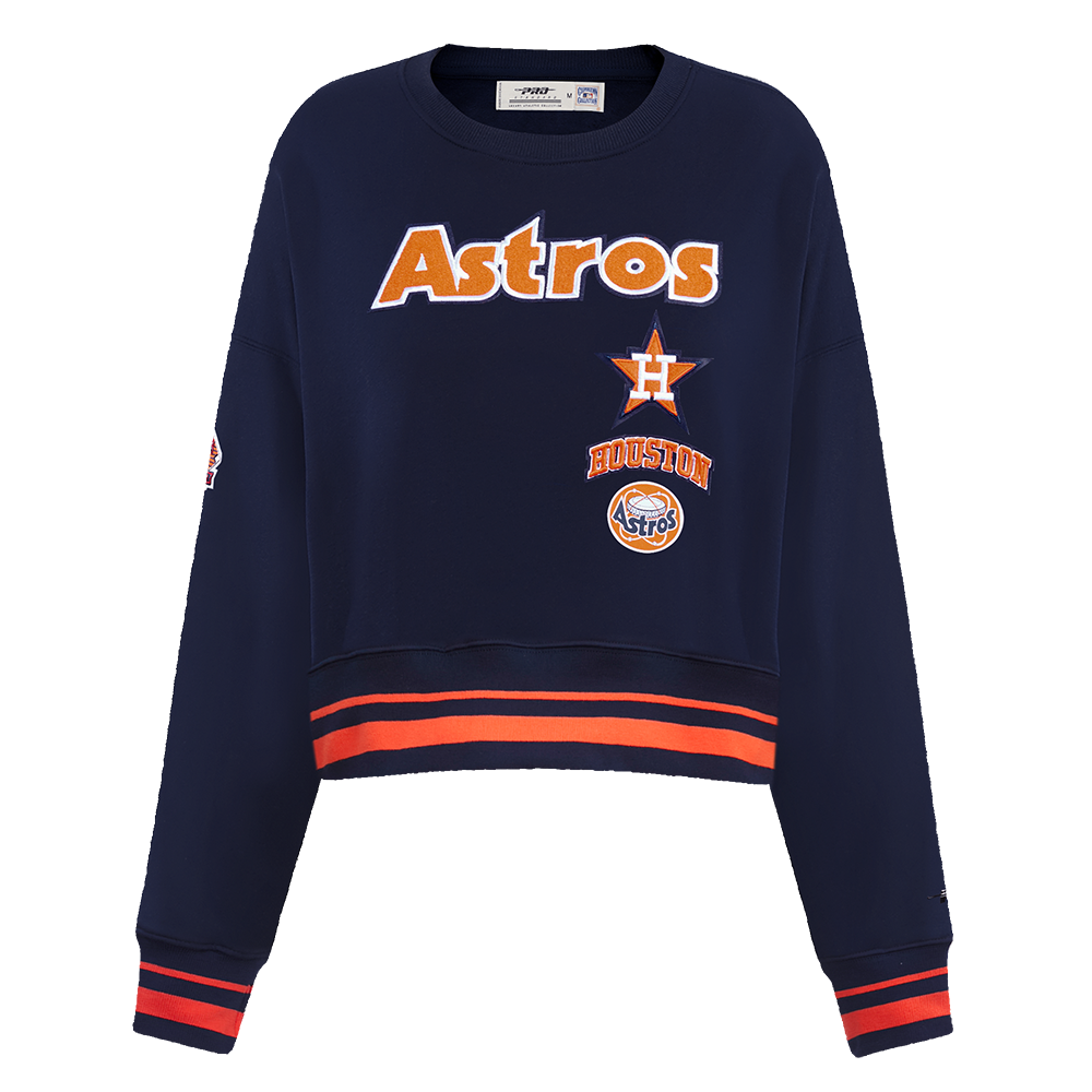 Pro Standard Women's Houston Astros Retro Classics Crewneck - Navy/Orange - NAVY/ORANGE Thumbnail View 1