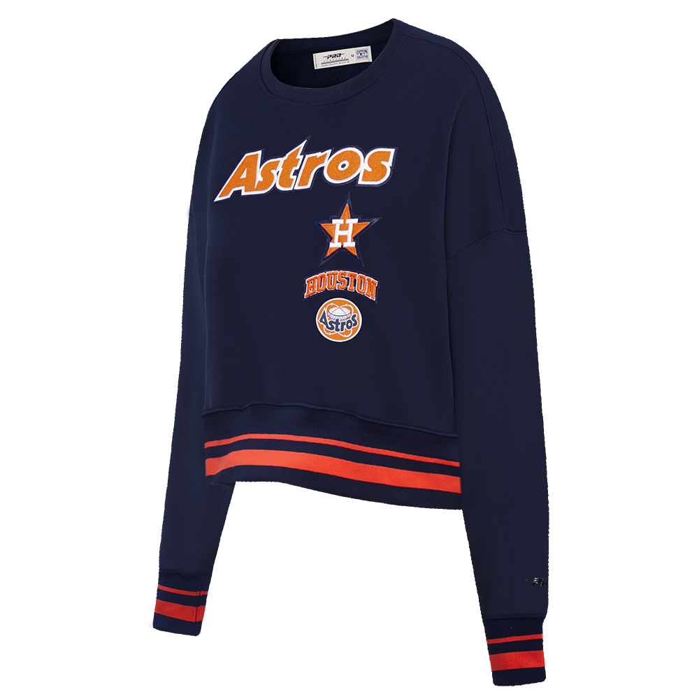 Pro Standard Women's Houston Astros Retro Classics Crewneck - Navy/Orange - NAVY/ORANGE Thumbnail View 3