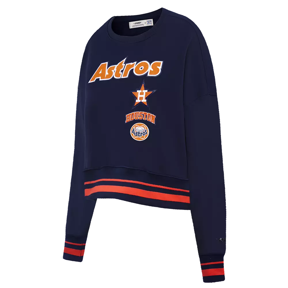 Pro Standard Women's Houston Astros Retro Classics Crewneck - Navy/Orange - NAVY/ORANGE