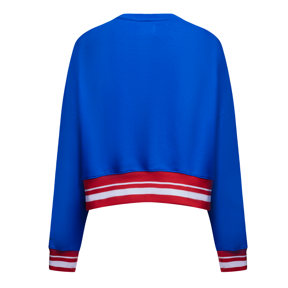 Pro Standard Women's Texas Rangers Retro Classics Crewneck - Royal/Red - ROYAL/RED Thumbnail View 2