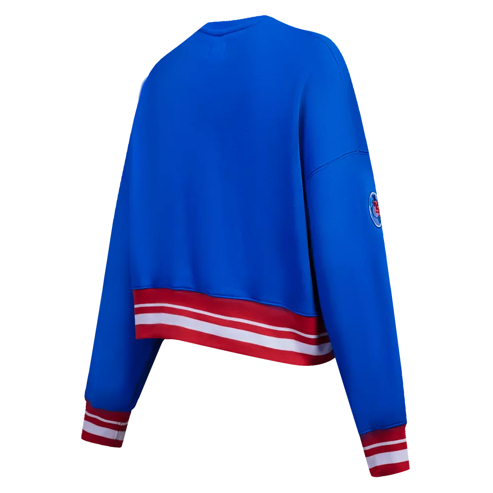 Pro Standard Women's Texas Rangers Retro Classics Crewneck - Royal/Red - ROYAL/RED