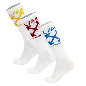 L/AB c/o Off-White Clamp Arrow Crew Socks (3 Pairs) &ndash; White/Multi - WHITE/MULTI