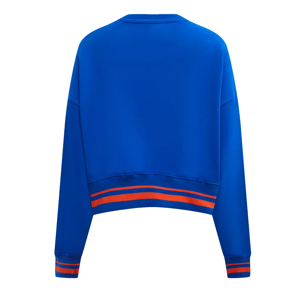 Pro Standard Women's New York Mets Retro Classics Crewneck - Royal/Orange - ROYAL/ORANGE
