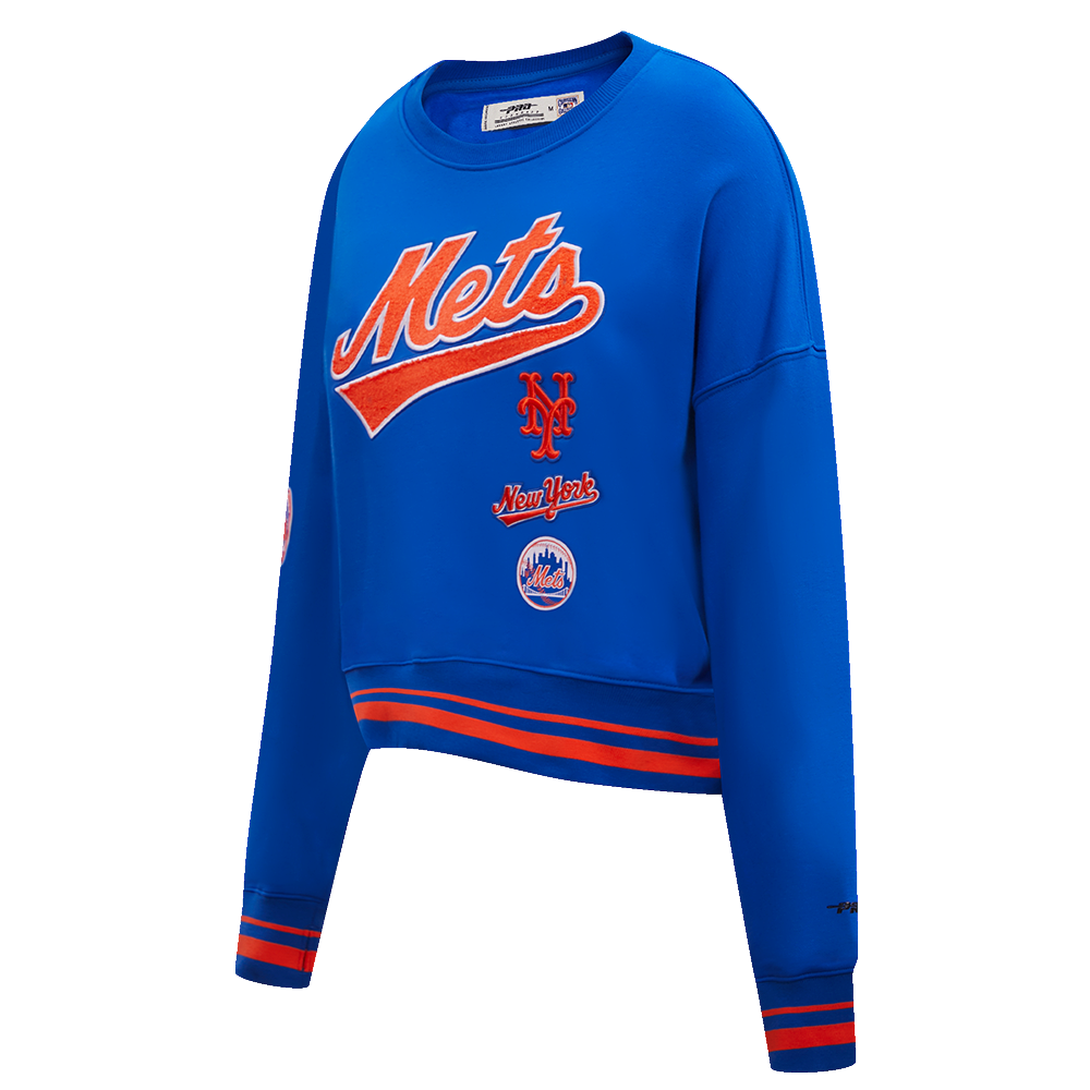 Pro Standard Women's New York Mets Retro Classics Crewneck - Royal/Orange - ROYAL/ORANGE Thumbnail View 3