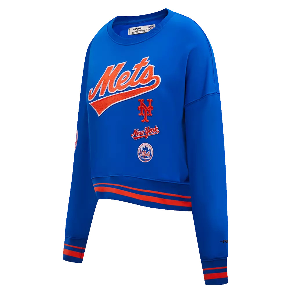 Pro Standard Women's New York Mets Retro Classics Crewneck - Royal/Orange - ROYAL/ORANGE