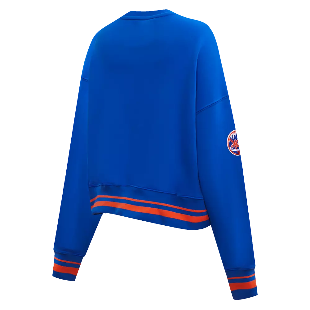 Pro Standard Women's New York Mets Retro Classics Crewneck - Royal/Orange - ROYAL/ORANGE