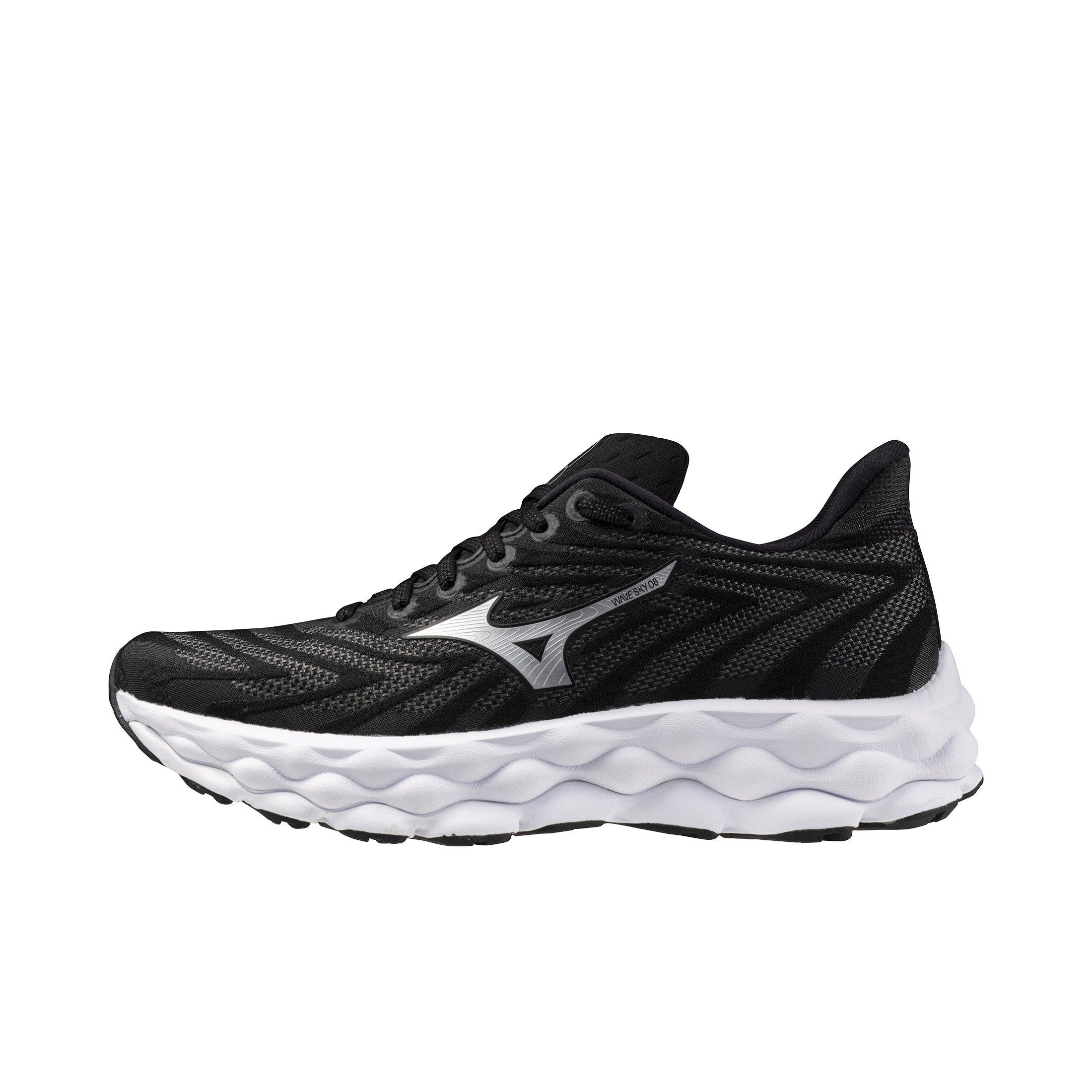 Mizuno Wave Sky 8 "Black/Silver" Women's Running Shoe - BLACK/SILVER Thumbnail View 2
