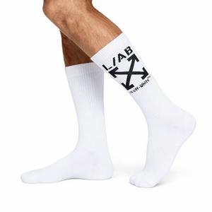 L/AB c/o Off-White Clamp Arrow Crew Socks (6 Pairs) &ndash; White/Black - WHITE/BLACK