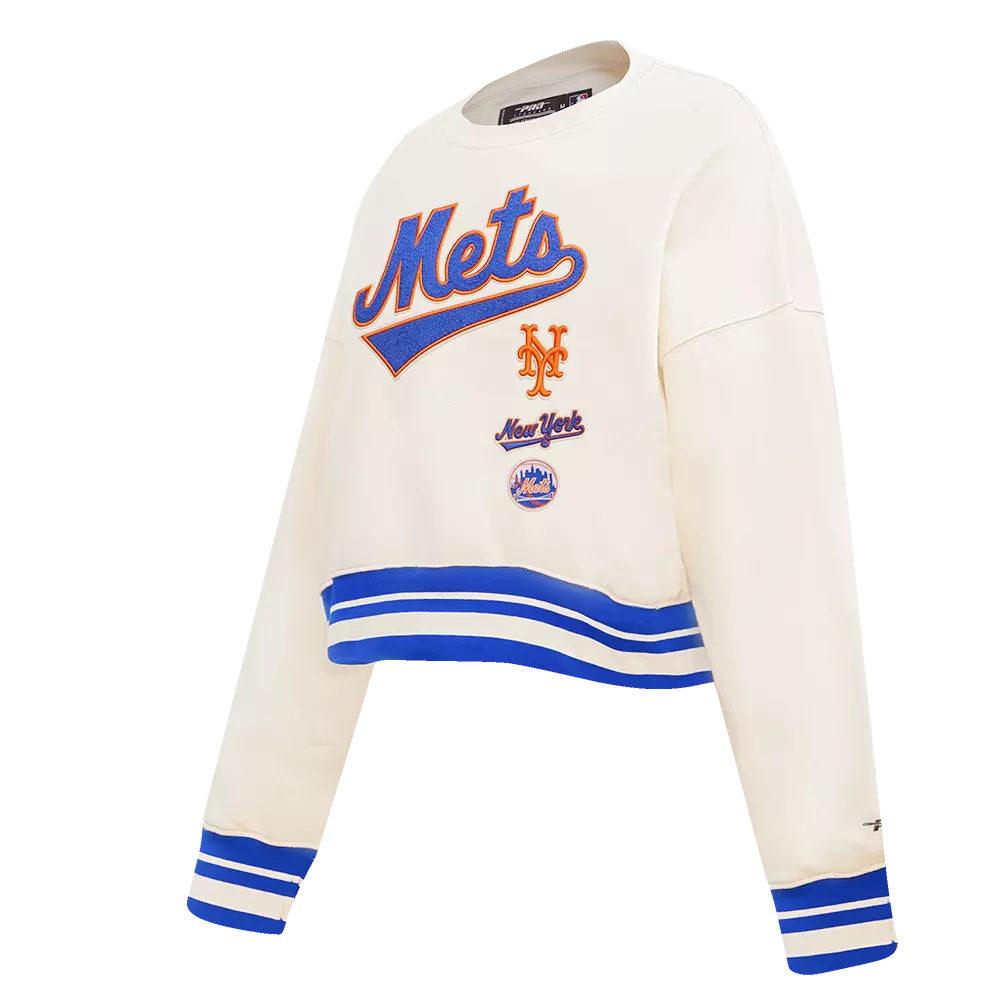 Pro Standard Women's New York Mets Retro Classics Crewneck - Eggshell - EGGSHELL