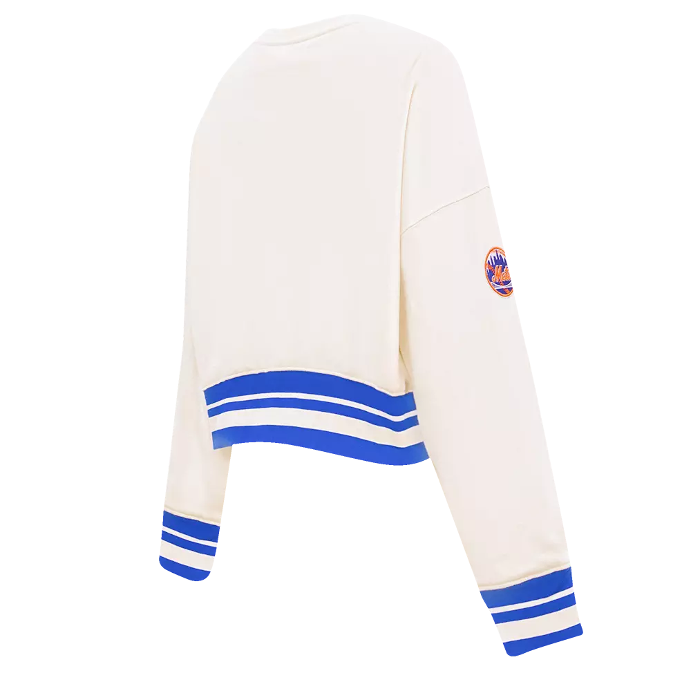 Pro Standard Women's New York Mets Retro Classics Crewneck - Eggshell - EGGSHELL