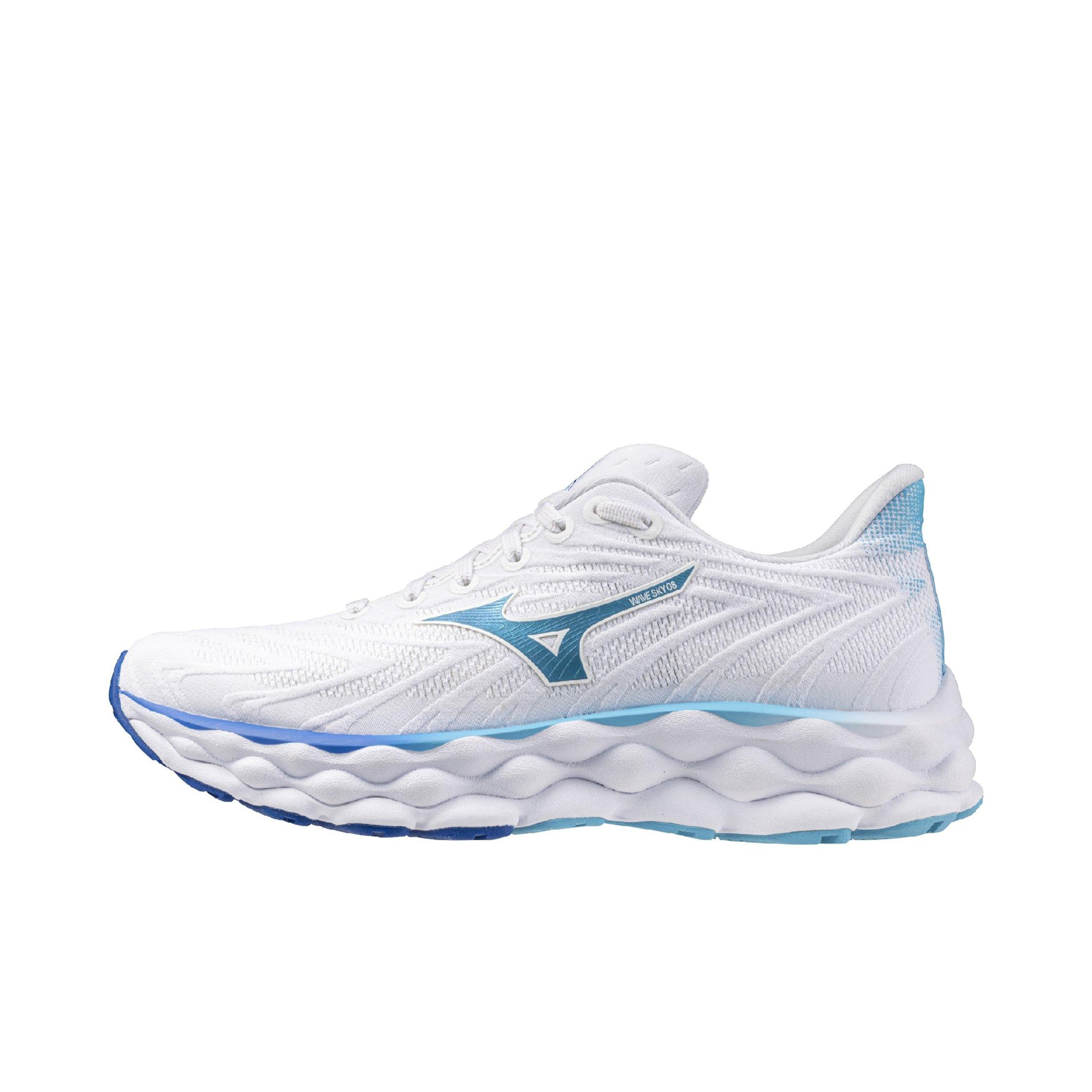 Mizuno Wave Sky 8 D "White/Moroccan Blue" Women's Running Shoe - WHITE/BLUE Thumbnail View 2