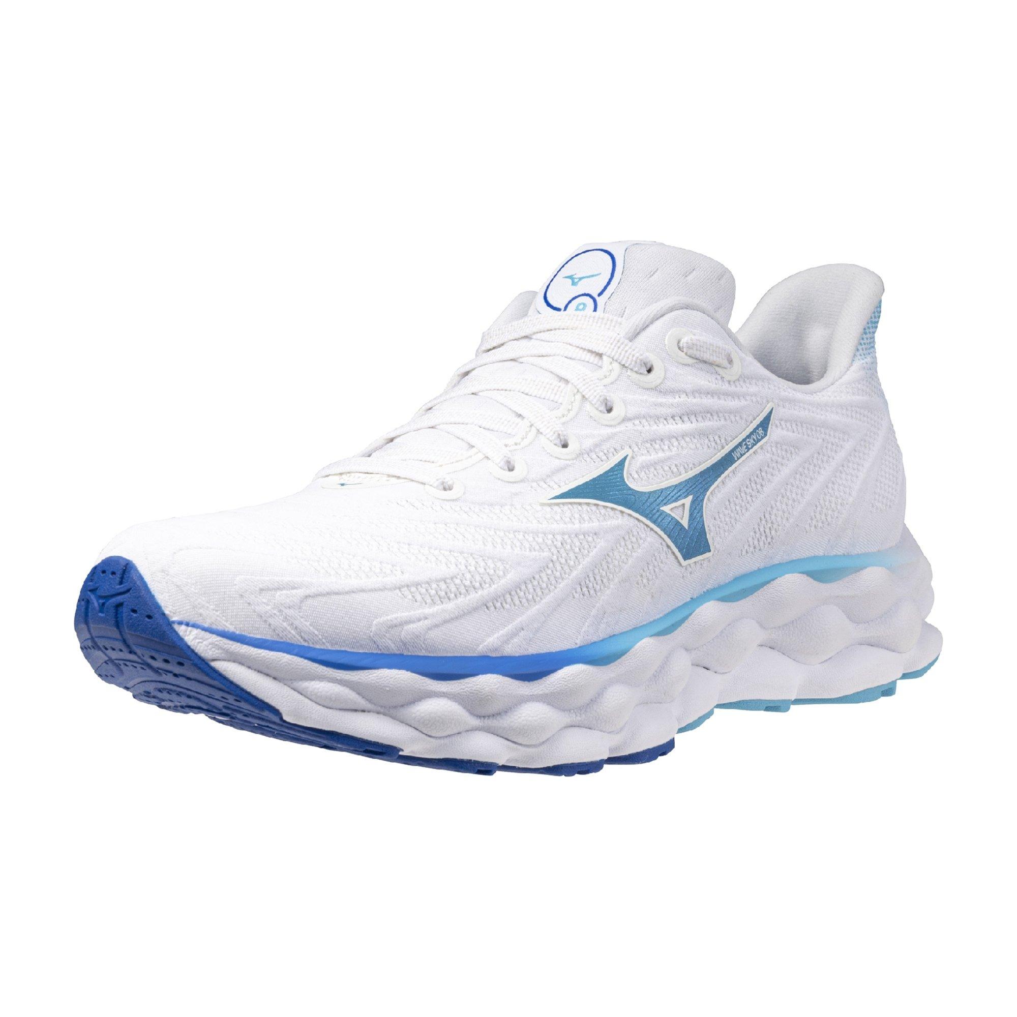 Mizuno Wave Sky 8 D "White/Moroccan Blue" Women's Running Shoe - WHITE/BLUE Thumbnail View 3
