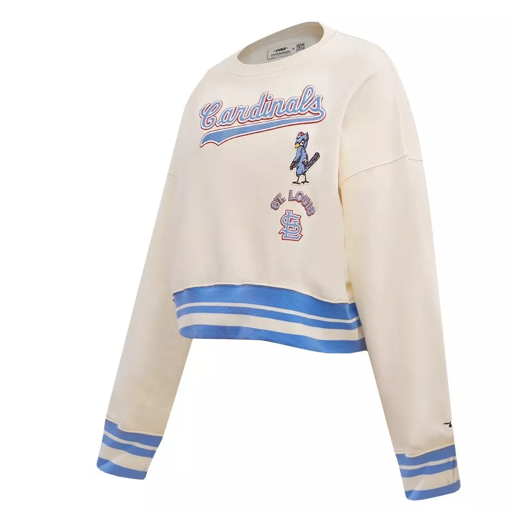 Pro Standard Women's St. Louis Cardinals Retro Classics Crewneck - Eggshell - EGGSHELL