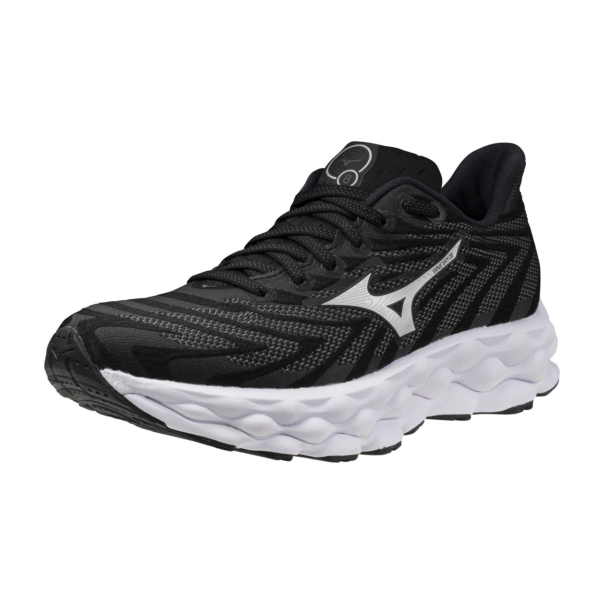 Mizuno Wave Sky 8 D "Black/Silver" Women's Running Shoe - BLACK/SILVER Thumbnail View 3