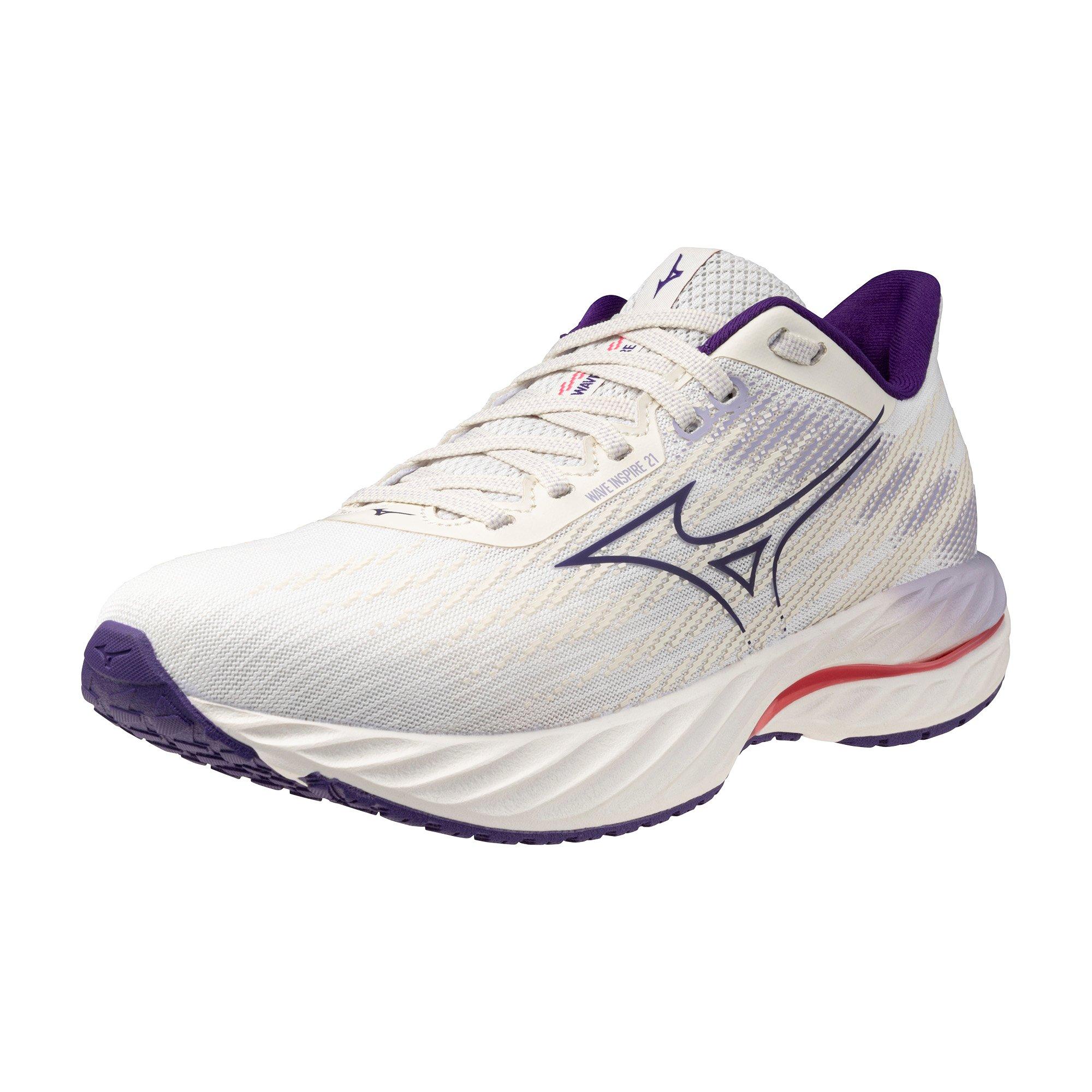 Mizuno Wave Inspire 21 "White/Vintage Indigo" Women's Running Shoe - WHITE/INDIGO Thumbnail View 3