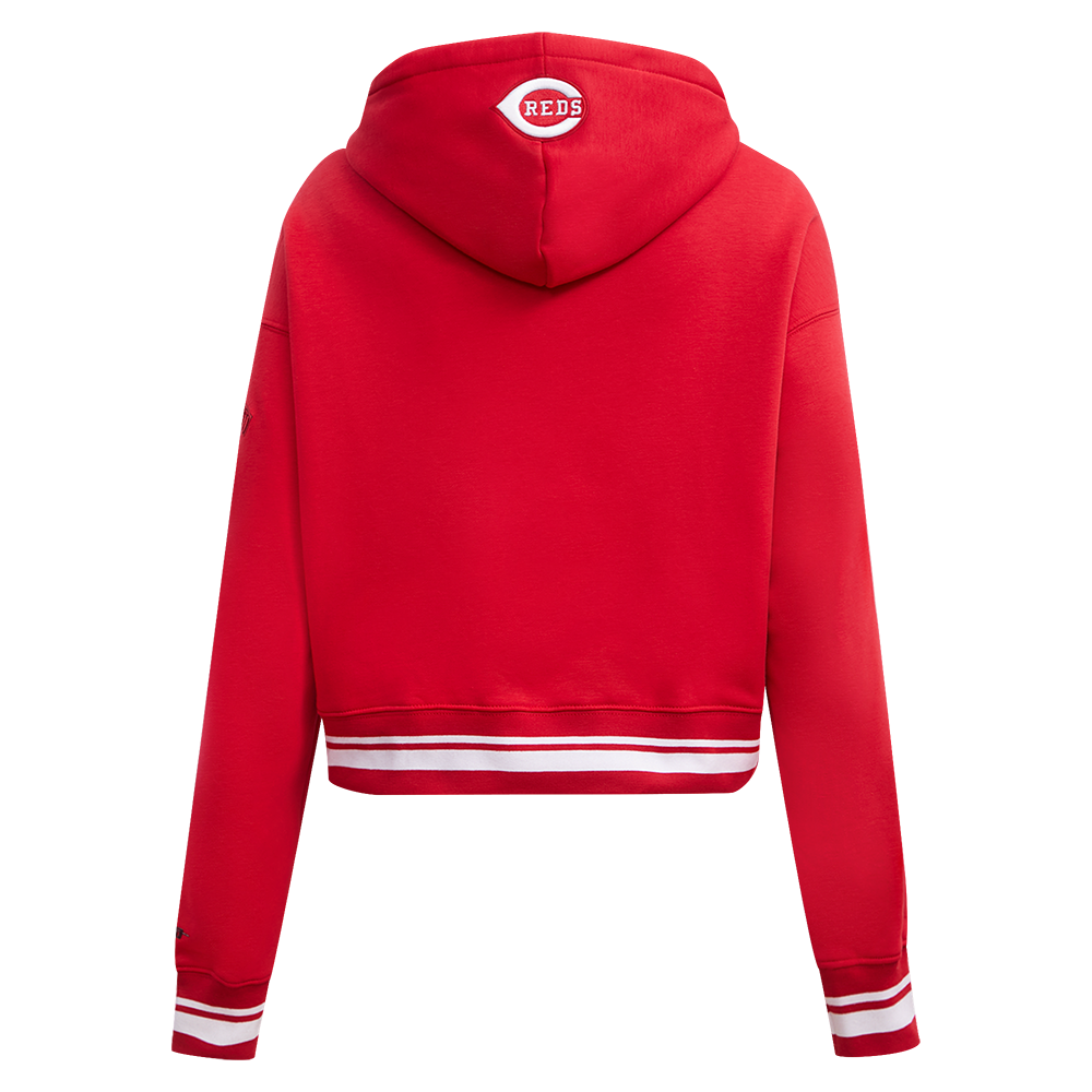 Pro Standard Women's MLB Cincinnati Reds Retro Classic Cropped Fleece Hoodie - Red - RED Thumbnail View 2