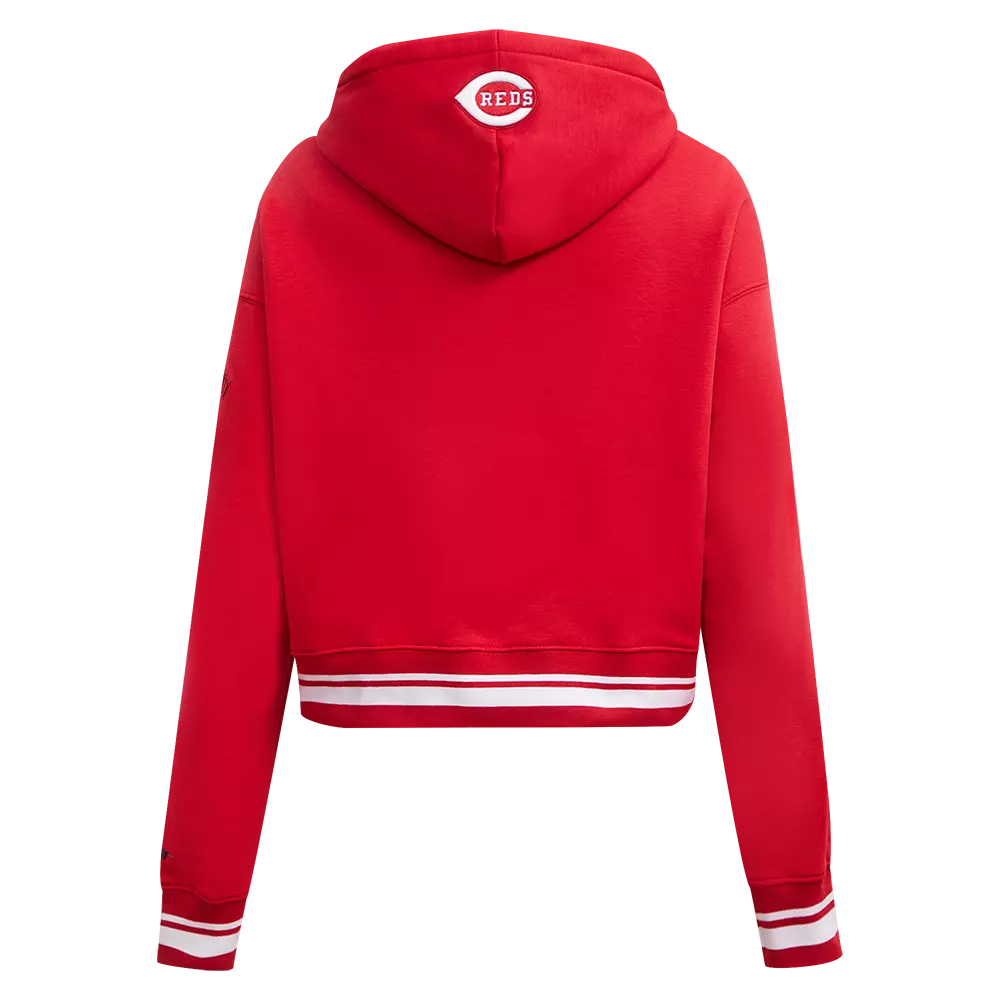 Pro Standard Women's MLB Cincinnati Reds Retro Classic Cropped Fleece Hoodie -Red - RED