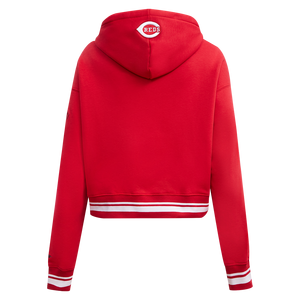 Pro Standard Women's MLB Cincinnati Reds Retro Classic Cropped Fleece Hoodie -Red