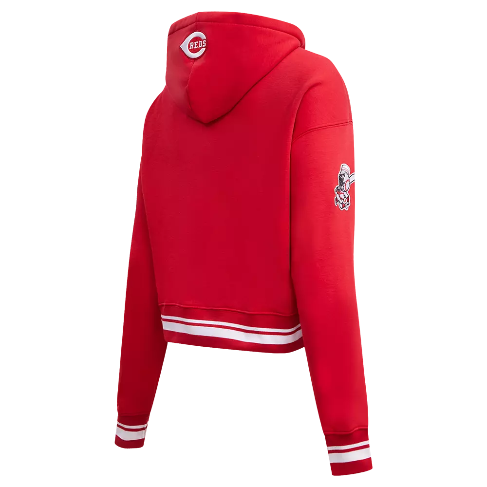 Pro Standard Women's MLB Cincinnati Reds Retro Classic Cropped Fleece Hoodie - Red - RED