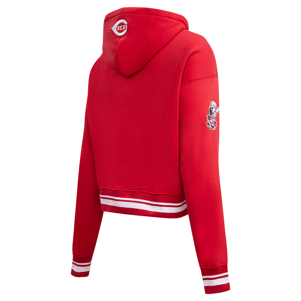 Pro Standard Women's MLB Cincinnati Reds Retro Classic Cropped Fleece Hoodie -Red - RED Thumbnail View 4