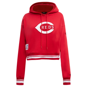 Pro Standard Women's MLB Cincinnati Reds Retro Classic Cropped Fleece Hoodie -Red