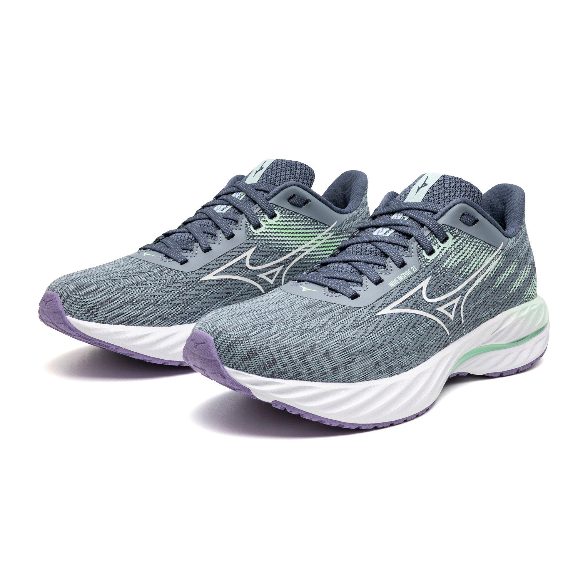 Mizuno Wave Inspire 21 "Tradewinds/White" Women's Running Shoe - TRADEWINDS/WHITE Thumbnail View 5