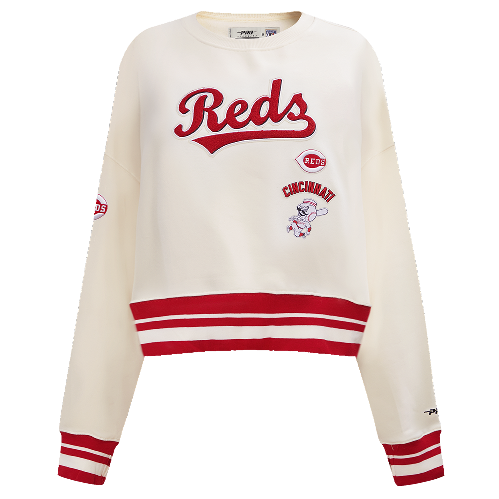 Pro Standard Women's Cincinnati Reds Retro Classics Crewneck - Eggshell - EGGSHELL Thumbnail View 1