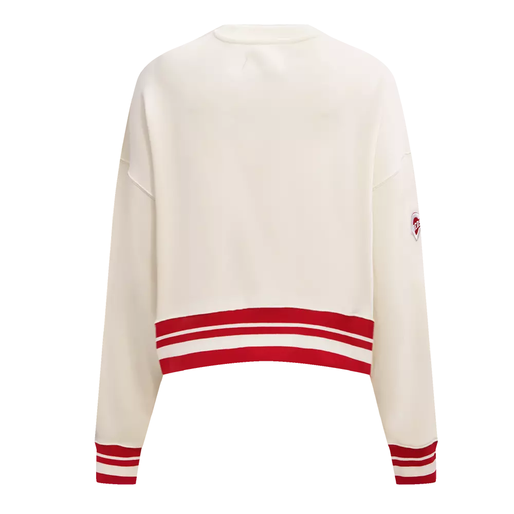 Pro Standard Women's Cincinnati Reds Retro Classics Crewneck - Eggshell - EGGSHELL