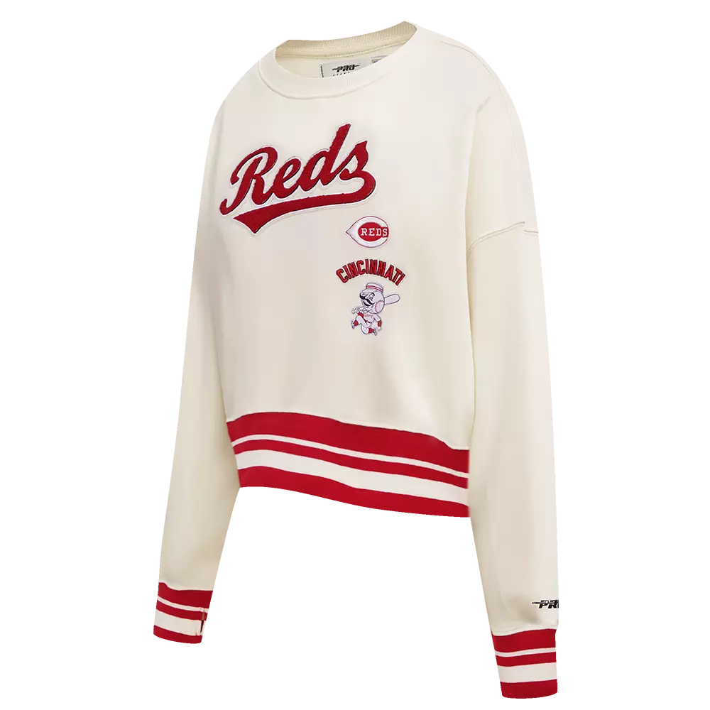 Pro Standard Women's Cincinnati Reds Retro Classics Crewneck - Eggshell - EGGSHELL