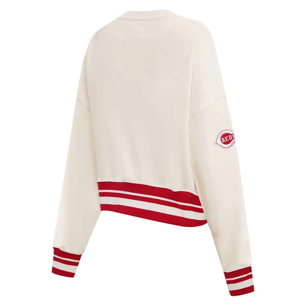 Pro Standard Women's Cincinnati Reds Retro Classics Crewneck - Eggshell - EGGSHELL Thumbnail View 4