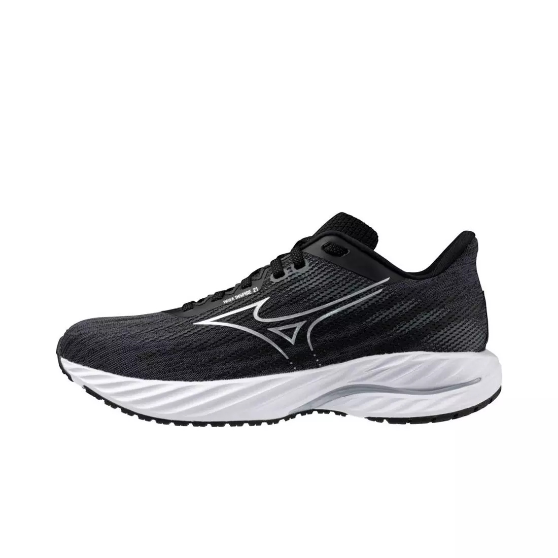 Mizuno Wave Inspire 21 "Black/Silver" Women's Wide Running Shoe - BLACK/SILVER
