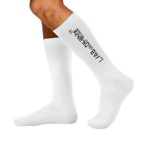 L/AB c/o Off-White Horizontal Mid Calf Crew Socks (3 Pairs) &ndash; White/Black/Grey - WHITE/BLACK/GREY